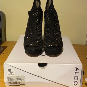 ALDO Fulginiti Black Cutout Platform Heels